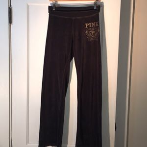 Pink Victoria’s Secret “Love Pink” velour pants XS